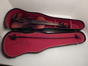Custodia vintage Antonius Stradivarius Cremonensis Faciebat Anno 17 violino arco Geib - Foto 1 di 15