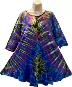 Abito swing cravatta elasticizzata tintura tintura hippie filati sacri 223632/3 - Foto 1 di 5