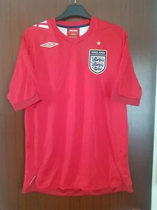 Camiseta de Fútbol Inglaterra Roja Visitante 2006-2008 Umbro Talla M Original Correo Mundial - Imagen 1 de 8