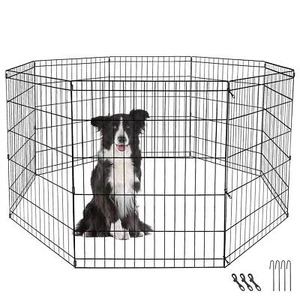 30 Inch 8 Panels Pet Playpen Dog Fence Exercise Cage Puppy Pen Indoor Outdoor - Picture 1 of 14