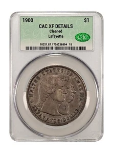 1900 CACG XF Detail -Cleaned Lafayette Commemorative $1 - Picture 1 of 2