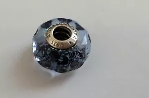 Pandora Charm Océan Verre de Murano Bleu Foncé Ondulé 798938C00 /EBMC - Photo 1/1