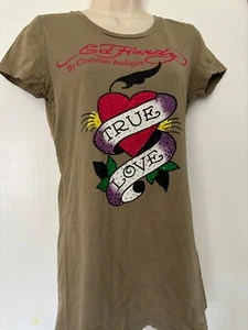 NEW Christian Audigier Ed Hardy T Shirt Vintage Y2K ❤️ Love ❤️ Heart Sz M NWT - Picture 1 of 4