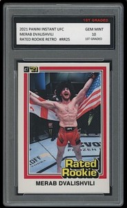 MERAB DVALISHVILI 2021 PANINI INSTANT RATED RETRO 1ST GRADED 10 ROOKIE CARD RC