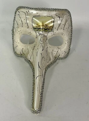 Hand Printed Venetian Mascarade Face Mask Made in Italy Venezia Maradi Gras - Image 1 of 4
