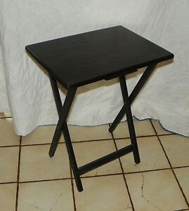 Oak Black Distressed TV Tray Table / Side Table  (T404)