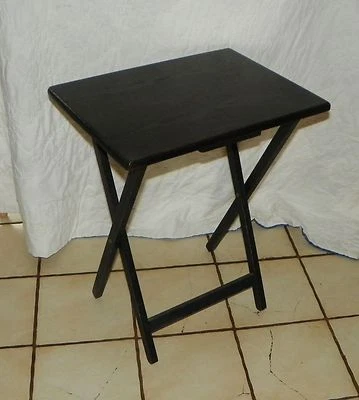 Oak Black Distressed TV Tray Table / Side Table  (T404) - Image 1 of 4
