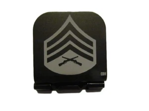 USMC Sargento Rayas Aluminio Grabado con Láser Sombrero Clip Brim-it - Imagen 1 de 9