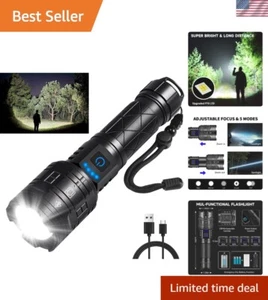 990,000 Lumens Tactical Flashlight - Rechargeable LED for Emergencies & Camping - Picture 1 of 9