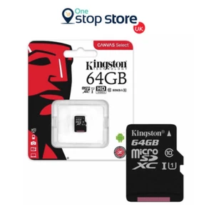 Kingston 64GB Class 10 For Samsung Galaxy 2016 J3 J5 J5 Prime J7 Galaxy A3 A5 A7 - Picture 1 of 3