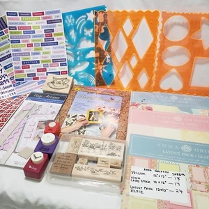 Anna Griffin 60 Papers Card Stock. LOT Scrapbooking Stampers , Stickers,Template - Picture 1 of 13