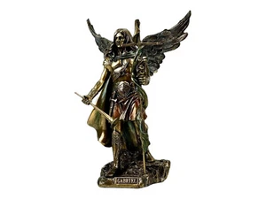 Archangel Saint Gabriel with Cross and Trumpet Bronze Finish 23 cm - Picture 1 of 11