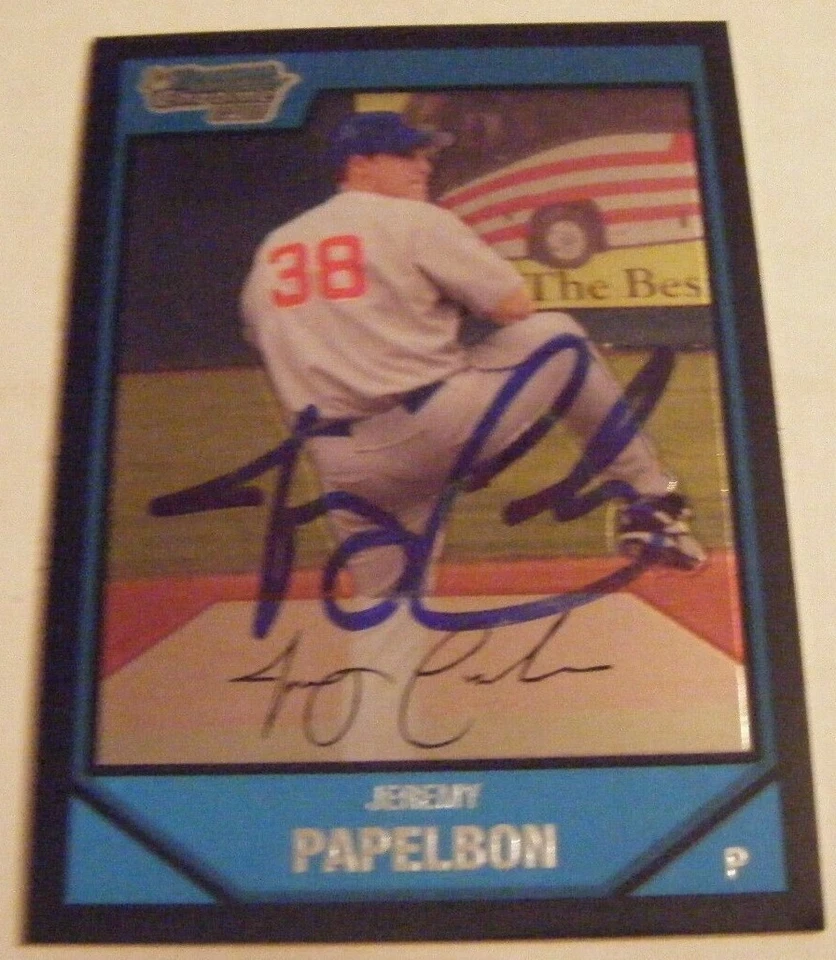 JEREMY PAPELBON signed CUBS 2007 Bowman Chrome baseball card AUTO BATON ROUGE LA - Image 1 of 1