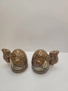  Colorado Eichhörnchen Salz und Pfefferstreuer Set Japan braun mit grünen Blättern - Bild 1 von 9