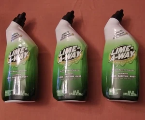 LOT of 3 LIME AWAY TOILET BOWL CLEANER THICK GEL FORMULA LARGE SIZE 24 OZ BOTTLE - Picture 1 of 3