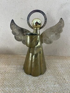 Brass Formed Metal Angel Candle Holder - Picture 1 of 5