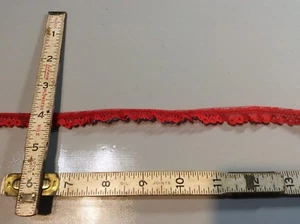 Lace Ruffle Red Trim 1/4” wide - 1 Yard = $1 - New - Picture 1 of 1