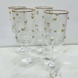 NUEVO Mini COPAS DE VINO ARCO DORADO Gemas Bling Borde Dorado Vástago RARO Viral - JUEGO DE 4 - Imagen 1 de 3