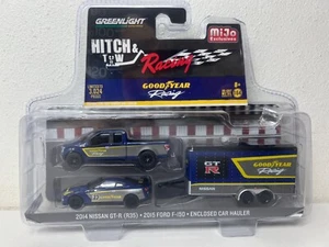 Greenlight Hitch and Tow Racing 2014 Nissan GTR R35, 2015 Ford F150, Car Hauler - Picture 1 of 2