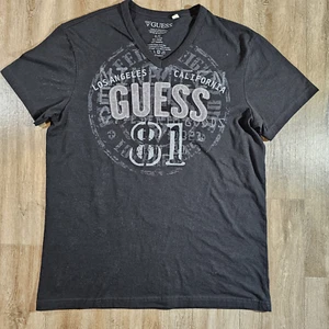 T-shirt Guess 81 uomo taglia grande manica corta nera - Foto 1 di 6