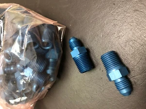 AN816-4-4D 1/4” NPT Pipe To 1/4” Flared Tube Adapter ALUMINUM 10 PACK - Picture 1 of 3