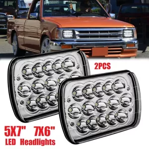 2X 7X6" Chrome Led Headlights H6014/H6052/H6054 Square For Mazda B2200 B2600 GLC - Foto 1 di 11
