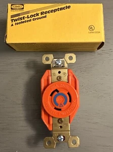 Hubbell IG2320 Twist-Lock Receptacle Isolated Ground 20A 250VAC 3 Wire L6-20R - Picture 1 of 4