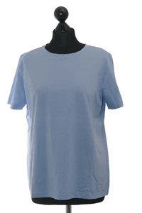 Drykorn Anisia Ladies M Blue Light Blue Crew Neck short Sleeve Cotton New - Picture 1 of 6