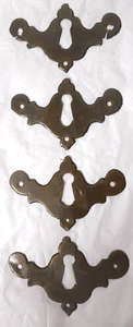 4 Vintage Solid Brass Chippendale Skeleton Keyhole Cover Escutcheon 2 3/4" READ - Imagen 1 de 13
