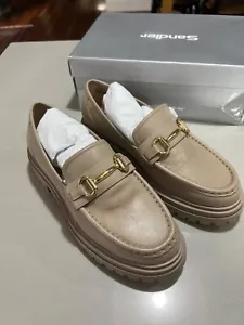 Brand New Sandler Kalista Nude Leather Flat Loafers - Size 40/Size 9 - RRP $130 - Picture 1 of 11