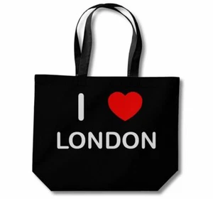 London I Love Cotton Shopping Bag (Black, White, Natural) - Picture 1 of 8