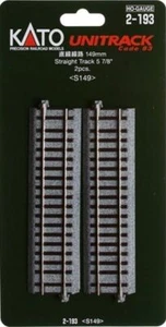 Kato HO Scale ~ UniTrack ~ 149mm 5 7/8 Inch Straight Track (2 Pcs) 2-193 - Picture 1 of 1