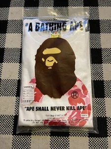 A BATHING APE Men's T-Shirt BAPE PUNCTUATION Pink New XL - Picture 1 of 3