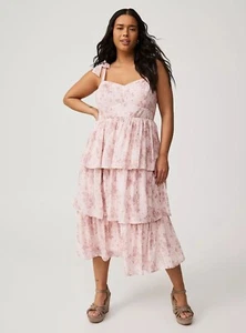 Vestido midi Torrid Sweatheart en capas rosa nuevo con etiquetas 2X - Imagen 1 de 11