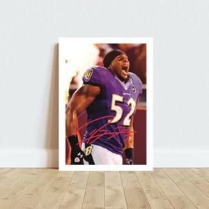 RAY LEWIS BALTIMORE RAVENS NFL FIRMATO AUTOGRAFO STAMPA FOTO - Foto 1 di 2