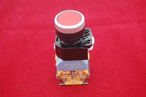 1PC 22MM Red Momentary LED Illuminated pushbutton with flush push Plastic 110V - Picture 1 of 4