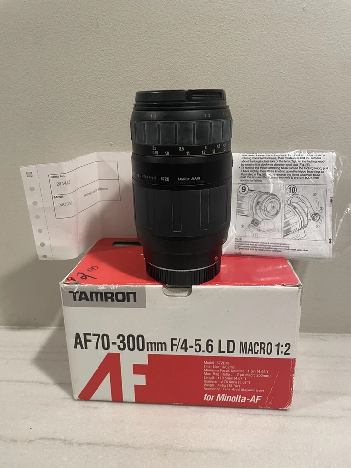 Tamron AF 70-300mm f4-5.6 LD Macro 1:2 Lens for Minolta-AF Model 572DM Untested - Image 1 of 4
