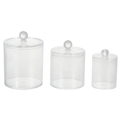  3 Pcs Scatolina Trasparente Cassetta Porta Oggetti Contenitori Di Stoccaggio - Immagine 1 di 4