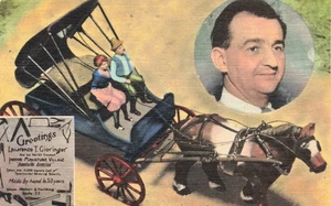 Postkarte Indoor Miniatur Dorf Straßenrand Amerika Leinen K746 - Bild 1 von 2