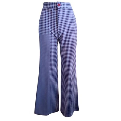 Vintage Women's 3/4 22x30 Bellbottom Pants Stretch 1970s High-Waisted Purple - Image 1 of 4
