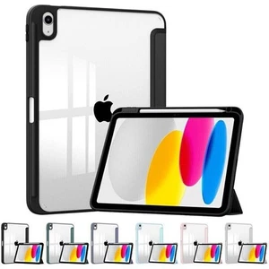 For iPad 7 8 9 10 11th Air Mini Pro 11 Shockproof Smart Case Cover Pencil Holder - Picture 1 of 46