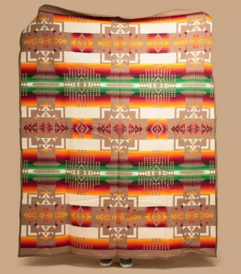 NEW Pendleton Southwest Aztec Chief Joseph Bed Wool Thick Blanket Khaki TWIN - Image 1 of 4