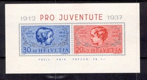Switzerland 1937 Pro Juventude Souvenir Sheet fine M - Picture 1 of 2