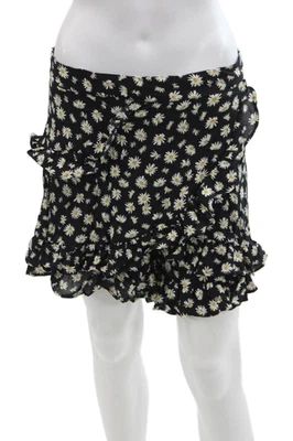 Zara Women's Zip Closure Ruffle Flat Front Floral Shorts Size L - Image 1 of 4