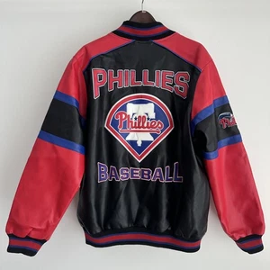 Philadelphia Phillies Varsity Jacket Large MLB Baseball G-III Sport Faux Leather - Picture 1 of 16