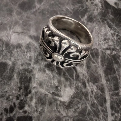 Anillo Plata Tela Floral Corazones Cromo TALLA 10, Regalo Navidad, Subasta Sin Reserva Foto 1 de 4