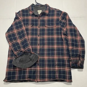 L.L. Bean Men's Flannel Fleece Lined Heavy Shirt Jacket Shacket Size 18 - Picture 1 of 7