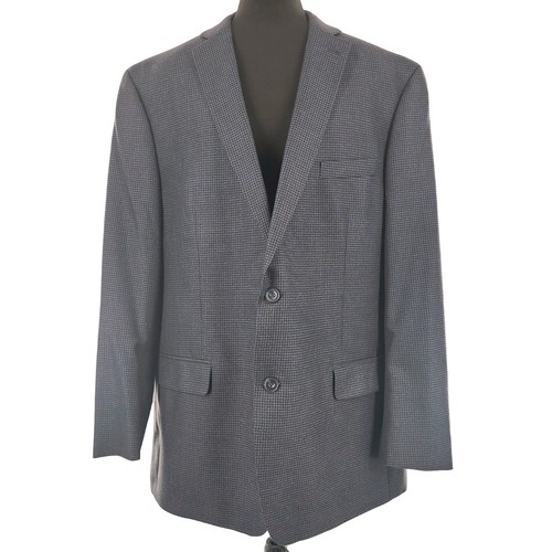 Giacca cappotto blazer uomo Michael Kors taglia 46L 2 bottoni plaid misto poliestere