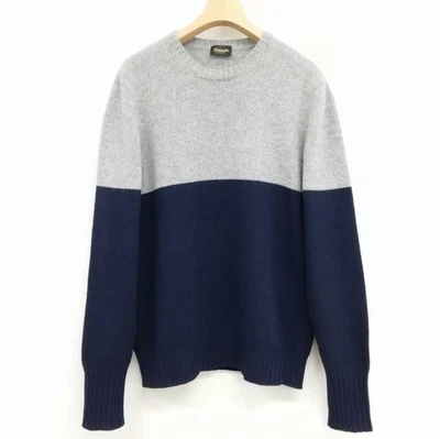 Suéter Dolmore Drumohr Tejido de Lujo Bicolor Cuello Redondo Pullover 48 Gris Azul Marino Para Hombre Foto 1 de 4