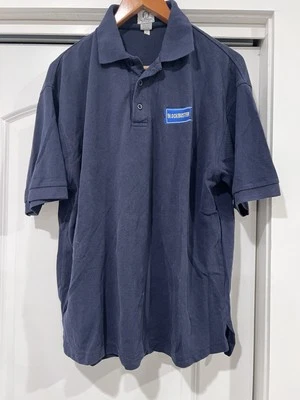 Blockbuster Video Employee Blue T-Shirt Polo Size Large L Authentic - Image 1 of 3